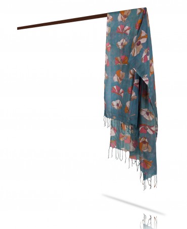 Палантин Женский S23-TULIP/TURQUOISE